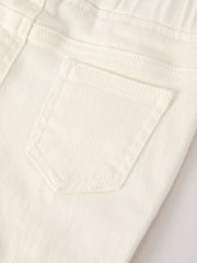Christmas Charming White Bell Bottom Pants with Cute Bows