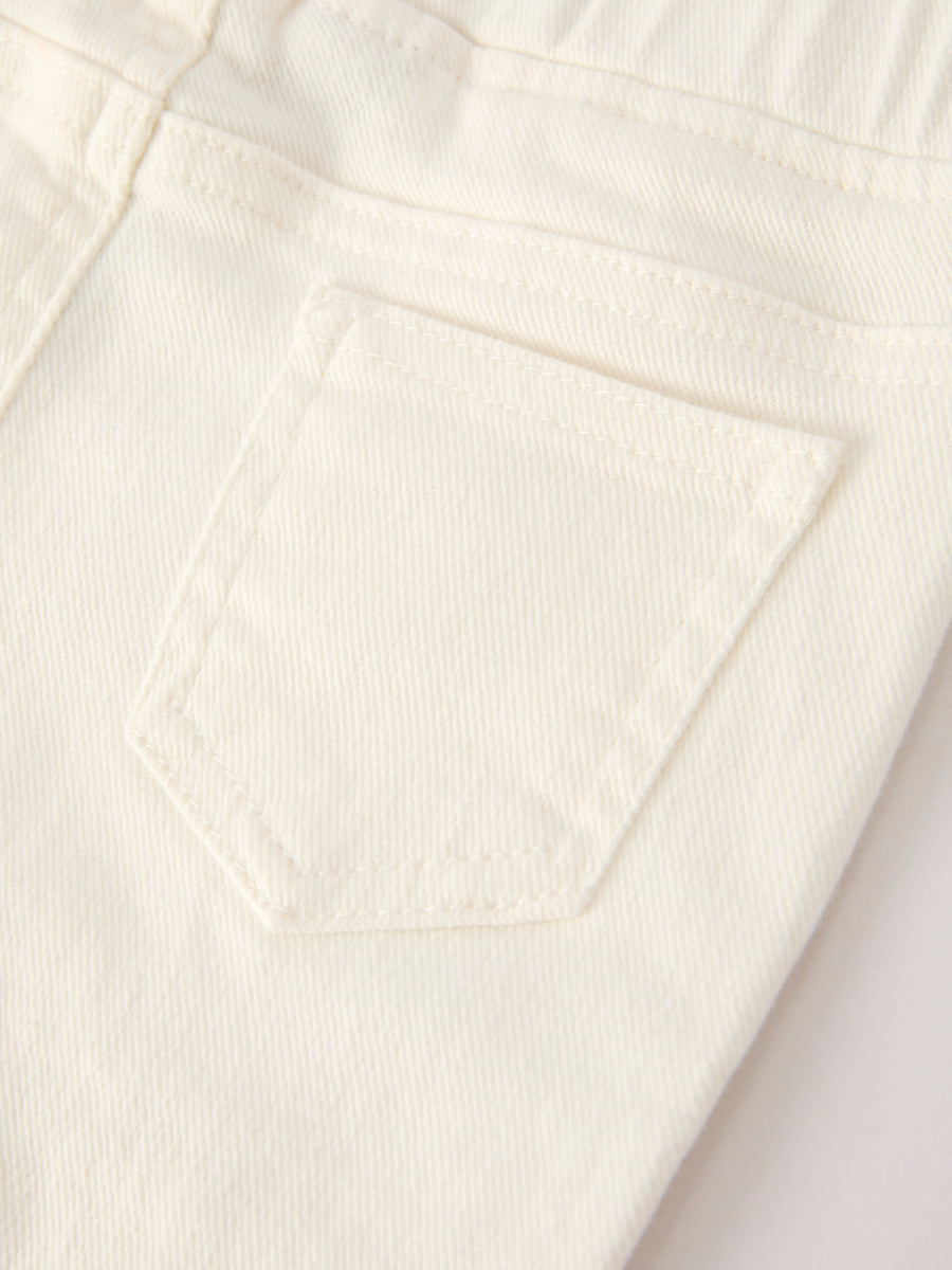 Christmas Charming White Bell Bottom Pants with Cute Bows
