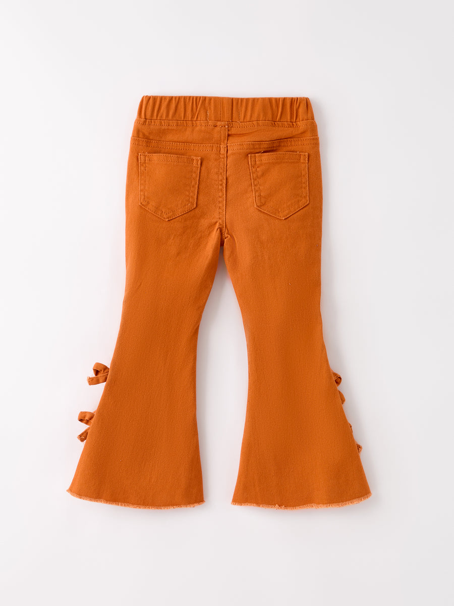 Fall Halloween and Thanksgiving Bow Bell Bottoms