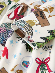 Festive Holiday Christmas TS Print Girls Dress