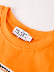 Halloween Striped Boy Set with Cat Smocking Embroidery –  Perfect for Fall