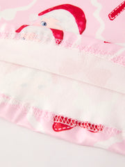 Winter Christmas Pink Santa and Bow Holiday Girls Dress