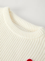 Girls Bow White Pullover Sweater