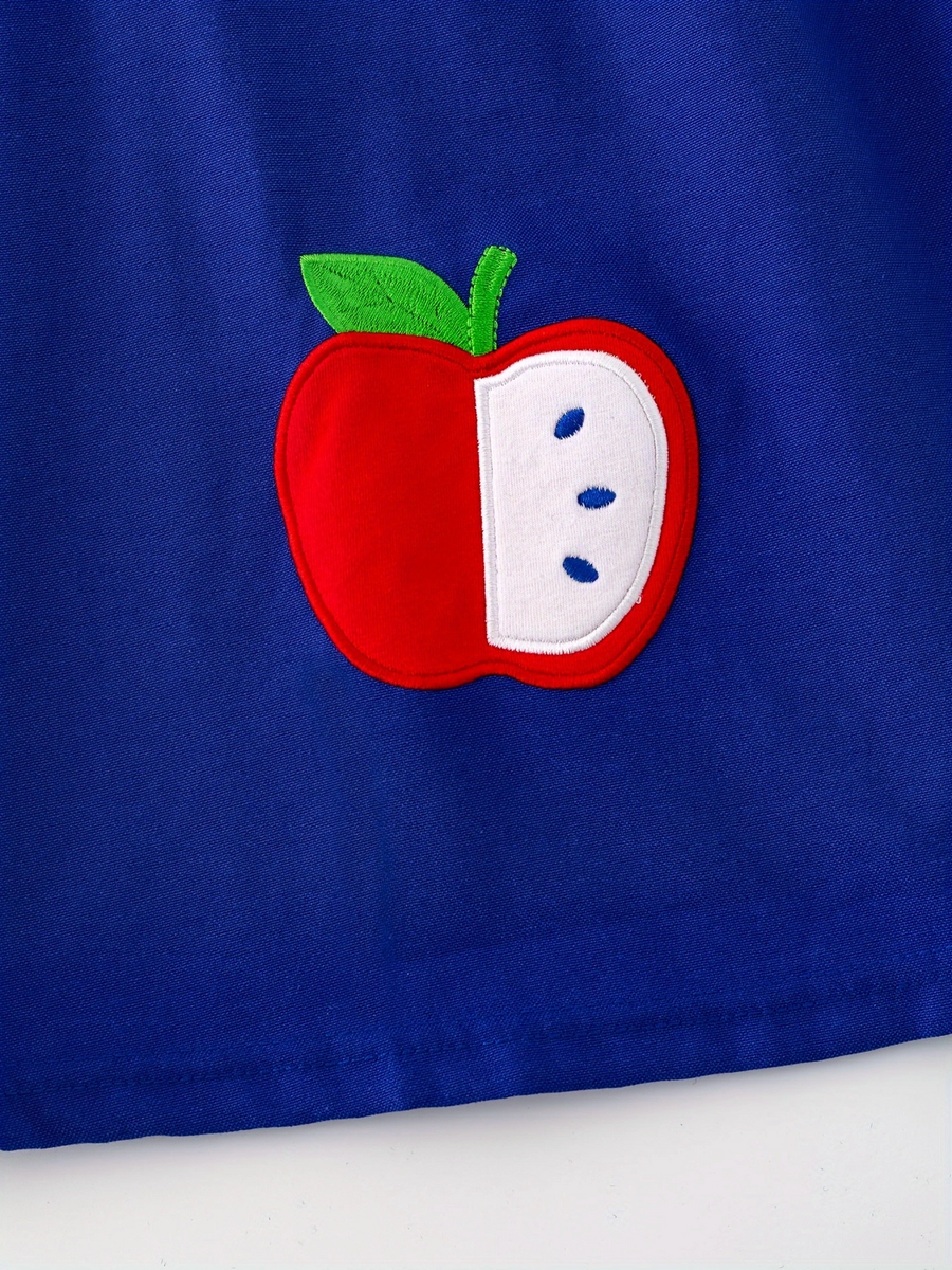 Back To School Girls Apple Applique Dress