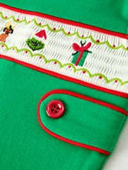 Christmas Character Candy Embroidery Baby Boy Romper