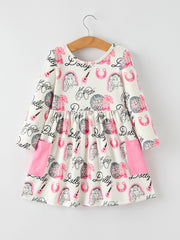 Christmas Holiday Cheer: Christmas Lights and Candy Print Girls Dress