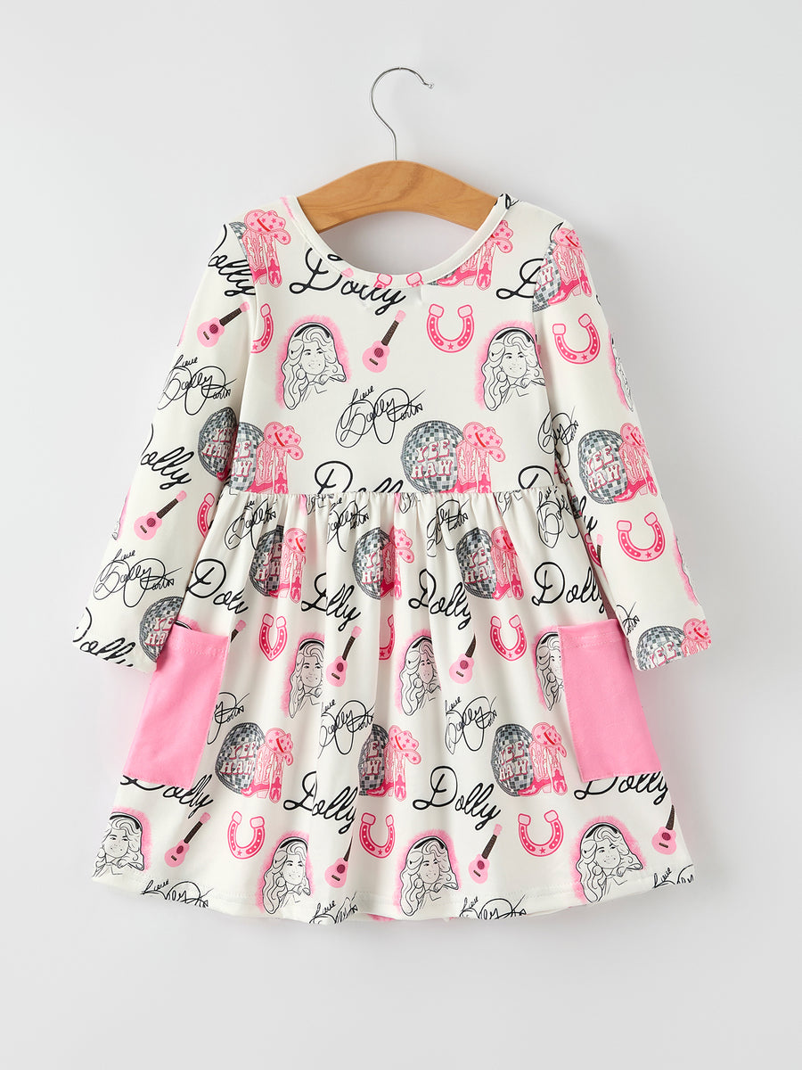 Christmas Holiday Cheer: Christmas Lights and Candy Print Girls Dress
