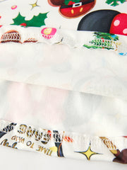 Festive Holiday Christmas Girls Dress with Colorful Balloon and Characters