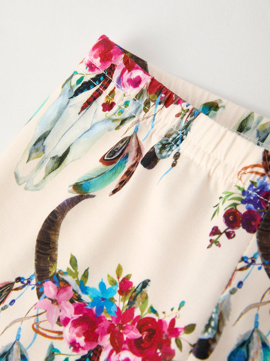 Western-Inspired 6-Piece Toddler Girls Set: Sunflowers, Feathers, and Fun!