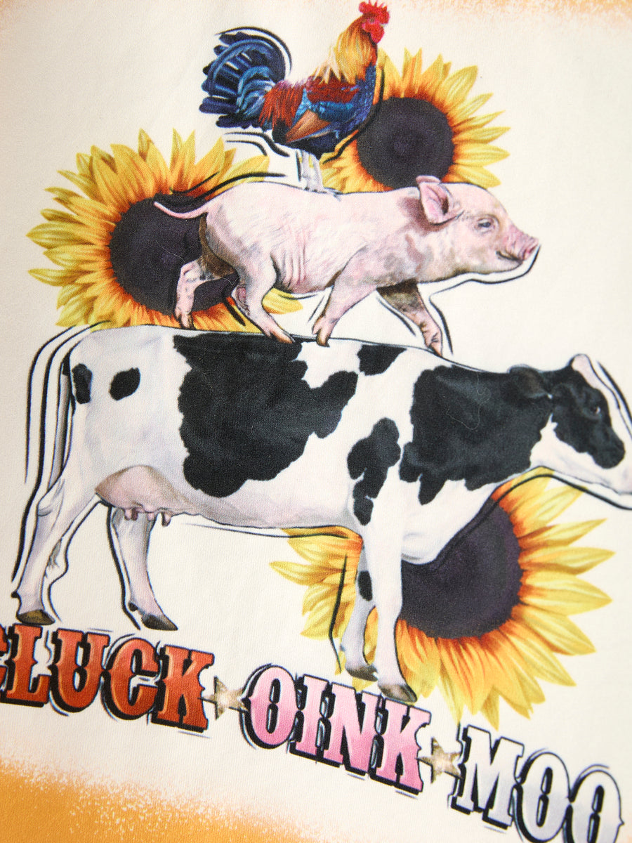 Western-Inspired 6-Piece Toddler Girls Set: Sunflowers, Feathers, and Fun!
