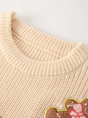 Christmas Gingerbread Man Candy Girls Pullover Sweater