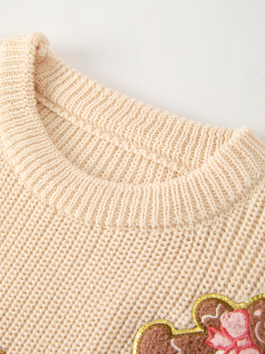 Christmas Gingerbread Man Candy Girls Pullover Sweater