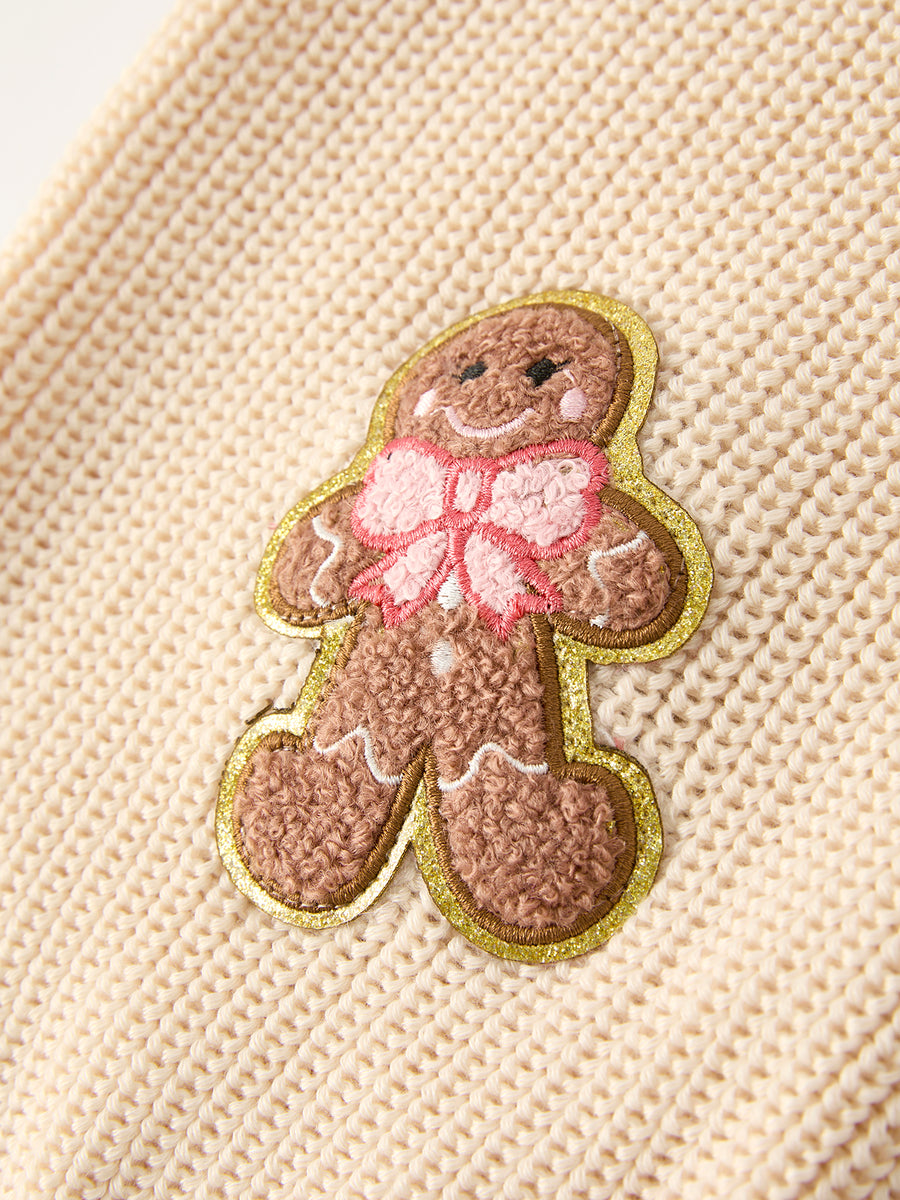 Christmas Gingerbread Man Candy Girls Pullover Sweater