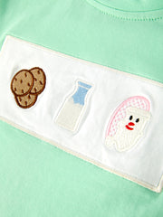 Christmas Green Santa Applique Plaid Boys Set