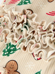 Gingerbread Christmas Girls Romper: Sweet Holiday Vibes with Nightcap