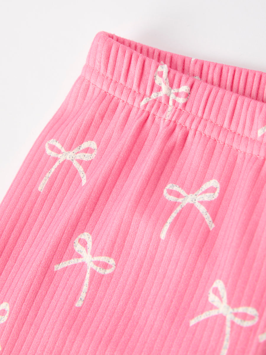 Christmas Girls Pink Bow Pajama Set: Comfy and Cute