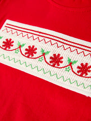 Christmas Red & Green Set: Holiday Plaid Pants with Red Tee