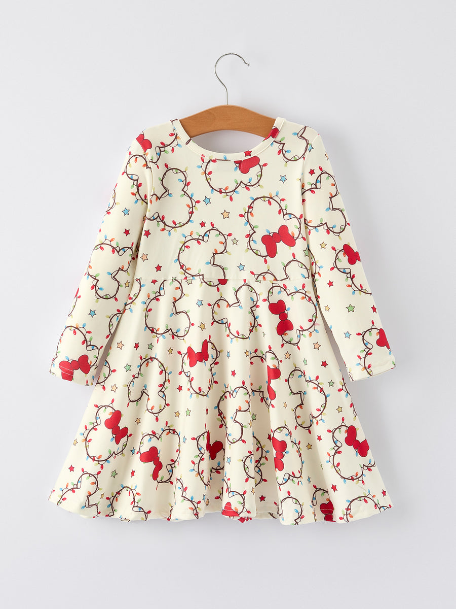 Cute Christmas Decor Dress: Colorful String of Lights