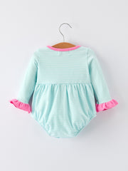Holiday Fun Baby Girls Romper: Striped Dress with Santa Pockets