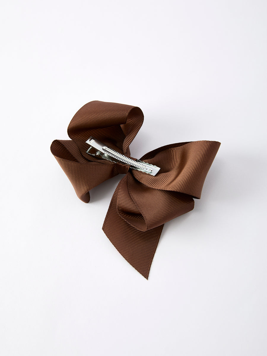 Thanksgiving Turkey Face Hair Bow: Brown Ribbon Decoration