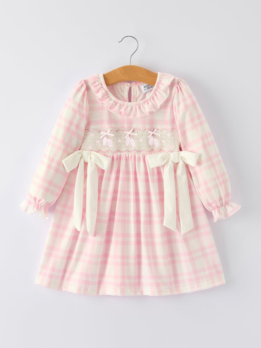 Christmas Pink Cute Bow Plaid Baby Romper: Soft and Comfortable