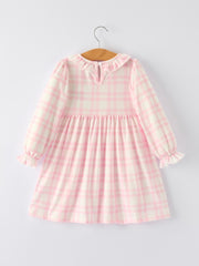 Christmas Pink Cute Bow Plaid Baby Romper: Soft and Comfortable