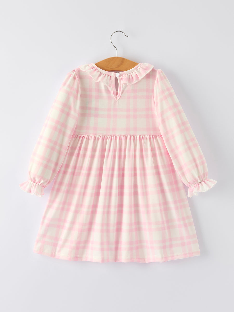 Christmas Pink Cute Bow Plaid Baby Romper: Soft and Comfortable