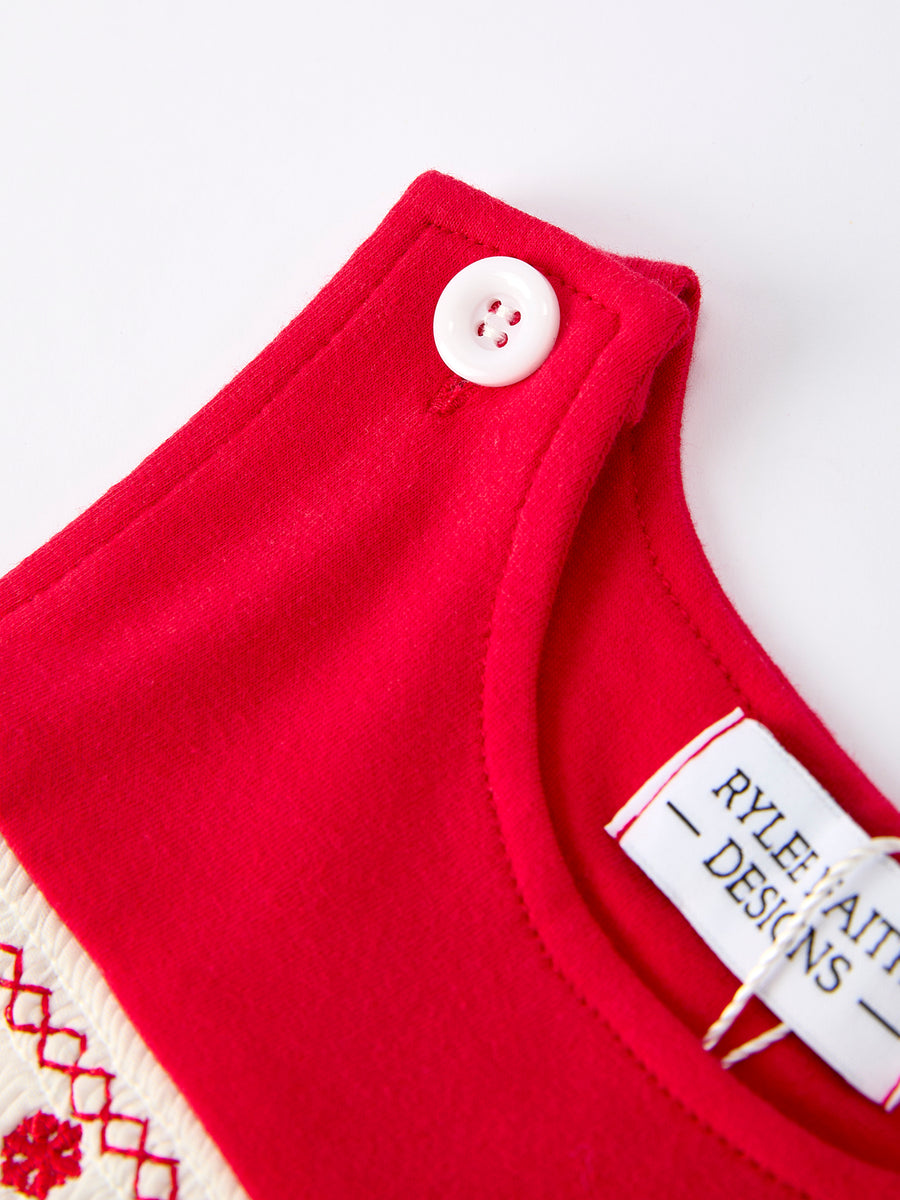 Christmas Smocked Embroidery Baby Boys Romper
