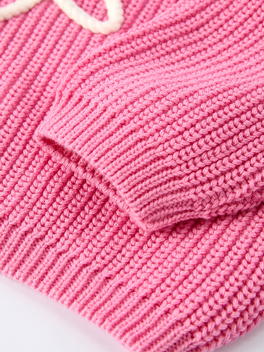 Valentine's Day Pink Baby Bow Sweater Cardigan