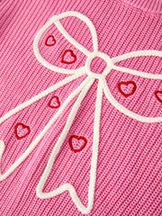 Valentine's Day Pink Baby Bow Sweater Cardigan