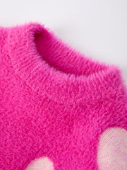 Pink Mommy & Me Heart Print Knit Pullover Sweater