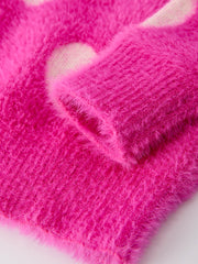 Pink Mommy & Me Heart Print Knit Pullover Sweater