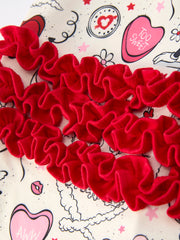 Cute Baby Girls Romper – Red & White Valentine Baby Pajamas