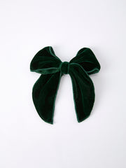 Christmas Velvet Green Bow Hair Clip