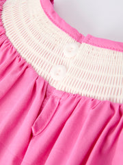 Christmas Pink Christmas Smocked Embroidery Tree Baby Girls Dress