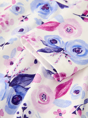 Christmas Purple Floral Baby Girl Dress with Long Sleeves