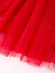 PREORDER Red Tulle Skirt Christmas Tutu Dress and Holly Print