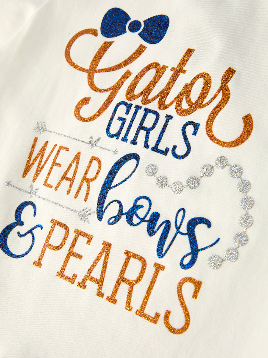 Girls Sports Style Outfit with Football Bell Bottoms and Letter Print Top
