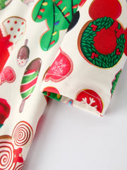 Christmas Character Cookie Print Girls Long Sleeve Dress