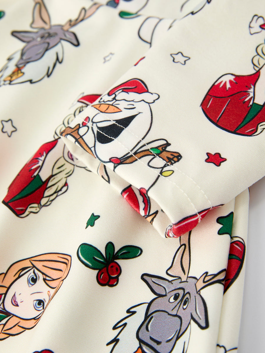 Christmas Girls Long Sleeve Dress with Character& Reindeer Print