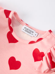 Valentine’s Girls Long Sleeve 3-Piece Dress Set with Hearts and Stripes