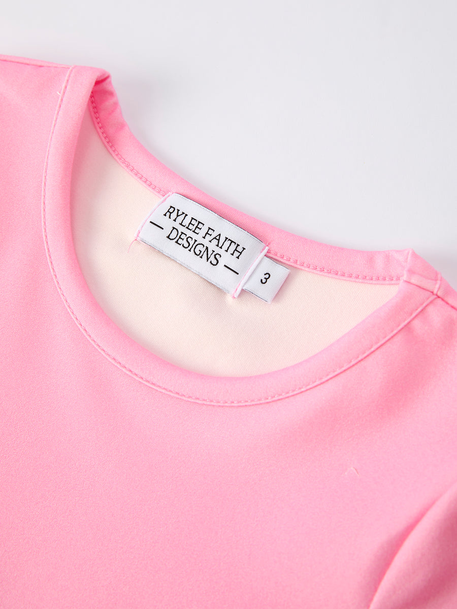 Valentine’s Day Girls Dress Bundle – Sweetheart Heart Print, Solid Pink, Checker Bow Design