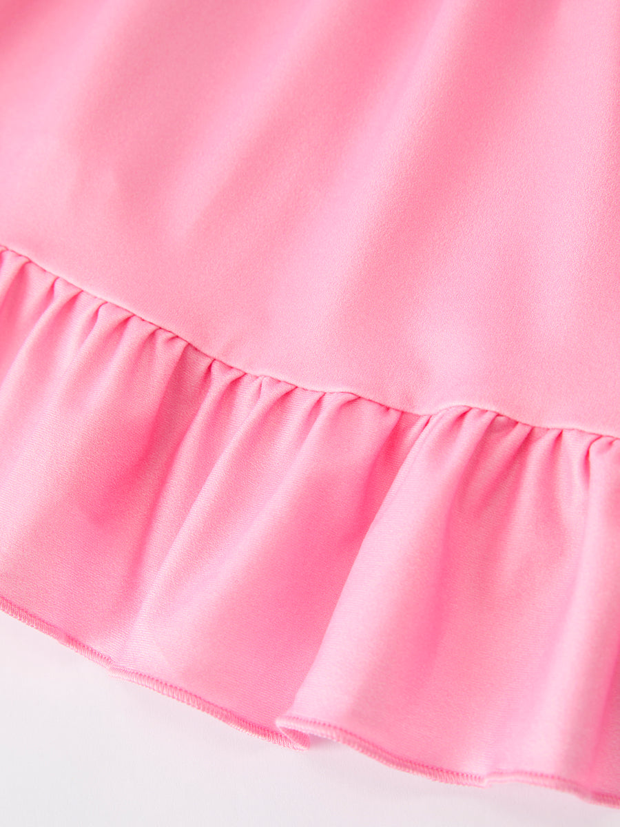 Valentine’s Day Girls Dress Bundle – Sweetheart Heart Print, Solid Pink, Checker Bow Design