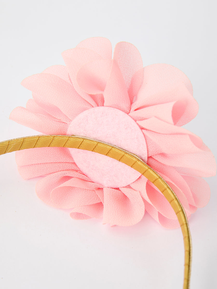 Cute Santa Flower Headband for Kids – Pink Girls' Hair Accessory
