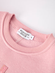 Girls Christmas Outfit – Pink “Santa Baby” Ruffle Sweatshirt & Velvet Bell-Bottom Pants Set