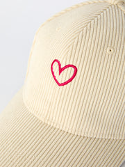 Valentine’s Day Cute Red Heart Embroidery Hat for Girls
