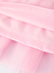 Girls Christmas Tutu Skirt – Pink Mesh with Gingerbread & Candy Applique