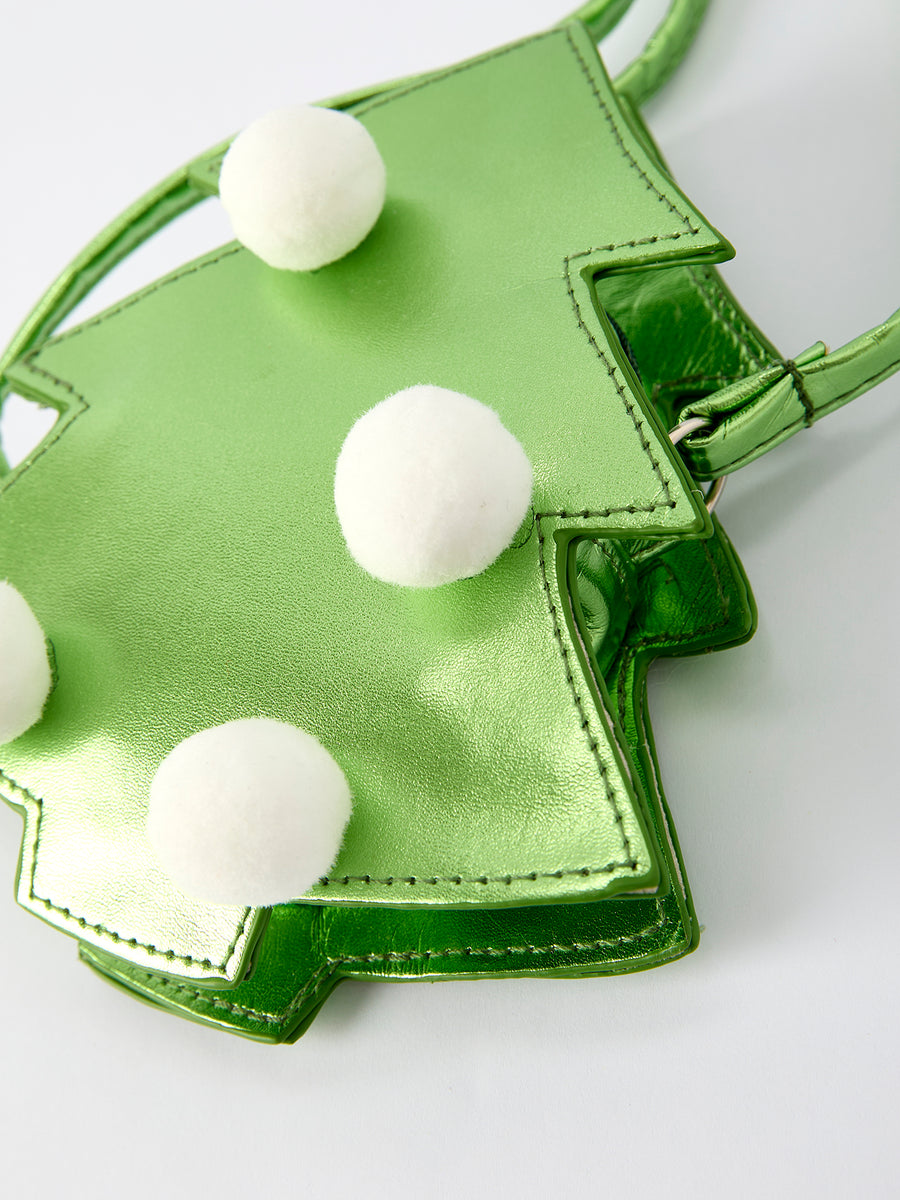 Christmas Kids Christmas Tree Shaped Crossbody Bag Cute Shiny Shoulder Purse