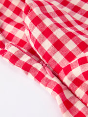 Valentine’s Day Red Plaid Heart Applique Dress with Bows – Toddler Girls Outfit