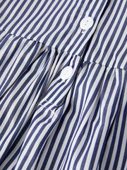 Girls Baseball Team Outfit – Striped Ruffle Sleeve Dress with Ball Design